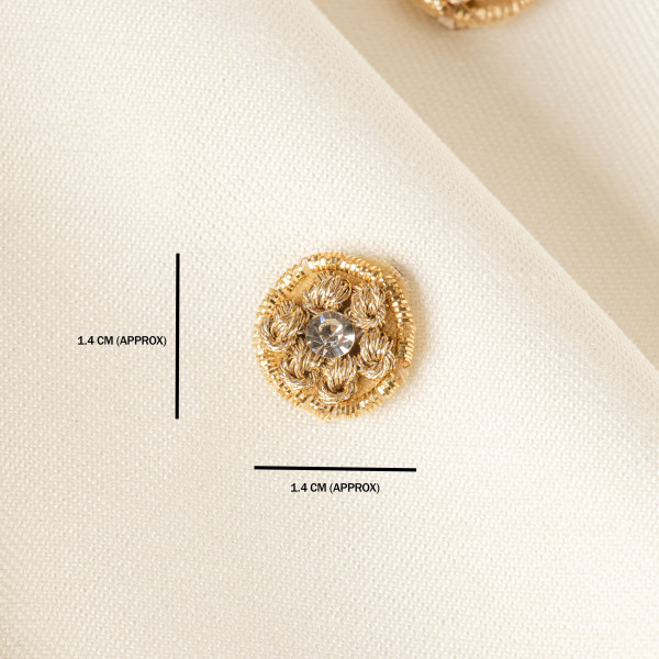 Handcrafted Bullion Knot Floral Motif (White Gold & Gold)