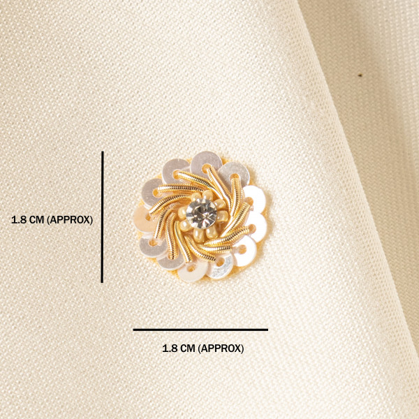 Round Sequin & Pearl Embellishment Motif