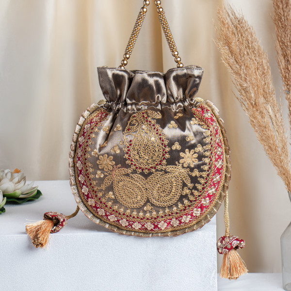 Copper Tissue Marodi Potli Bag
