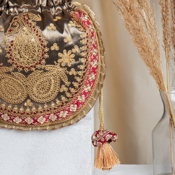 Copper Tissue Marodi Potli Bag