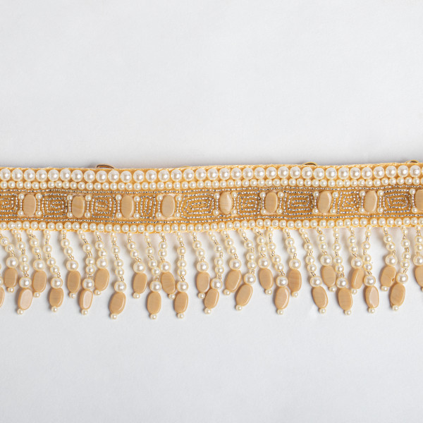 Golden Beaded Waist Belt for Women | Katdana Handcrafted Stretchable Designer Belt for Sarees, Lehengas & Dresses