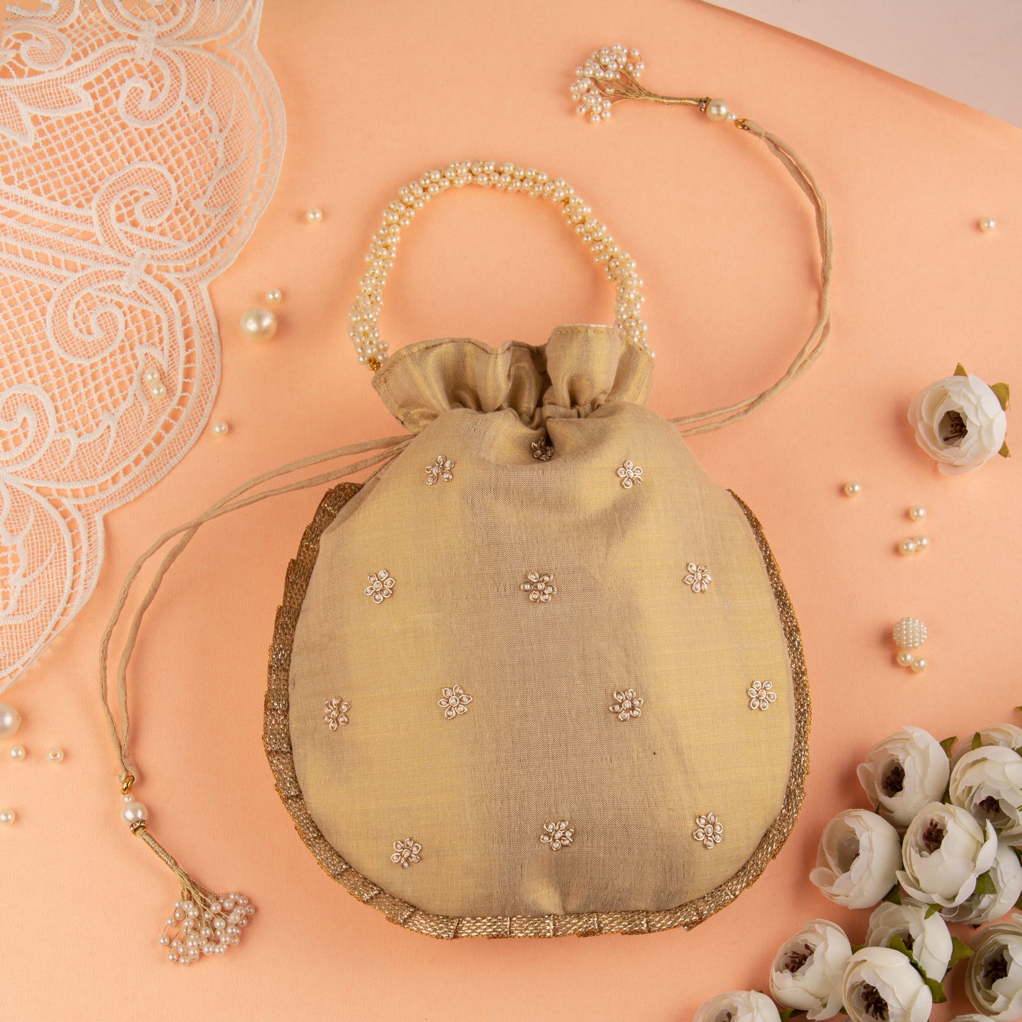 Goldin French Knote Potli Bag
