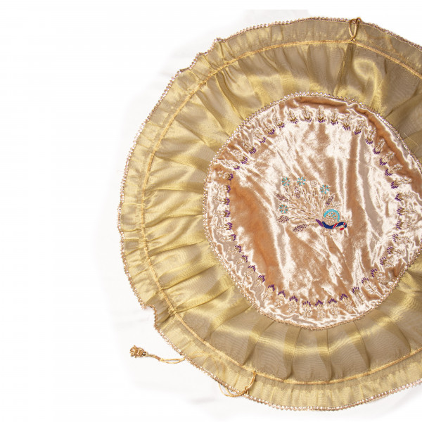 Handcrafted Peacock Thread Embroidery Godh Bharai Shagun Cover