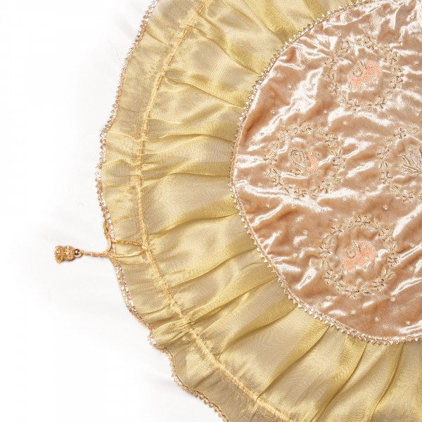 Gold Velvet Godh Bharai Cover with Zardosi Embroidery