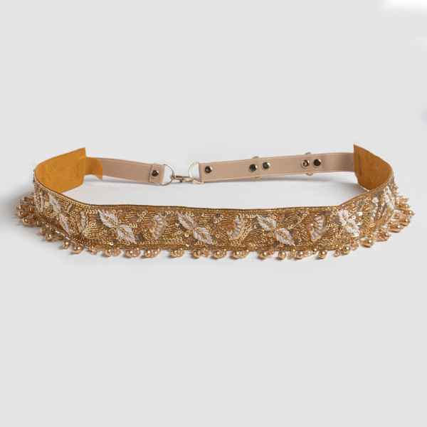 Handcrafted Designer Waist Belt with Sequins & Beads for Sarees, Lehengas & Party Dresses
