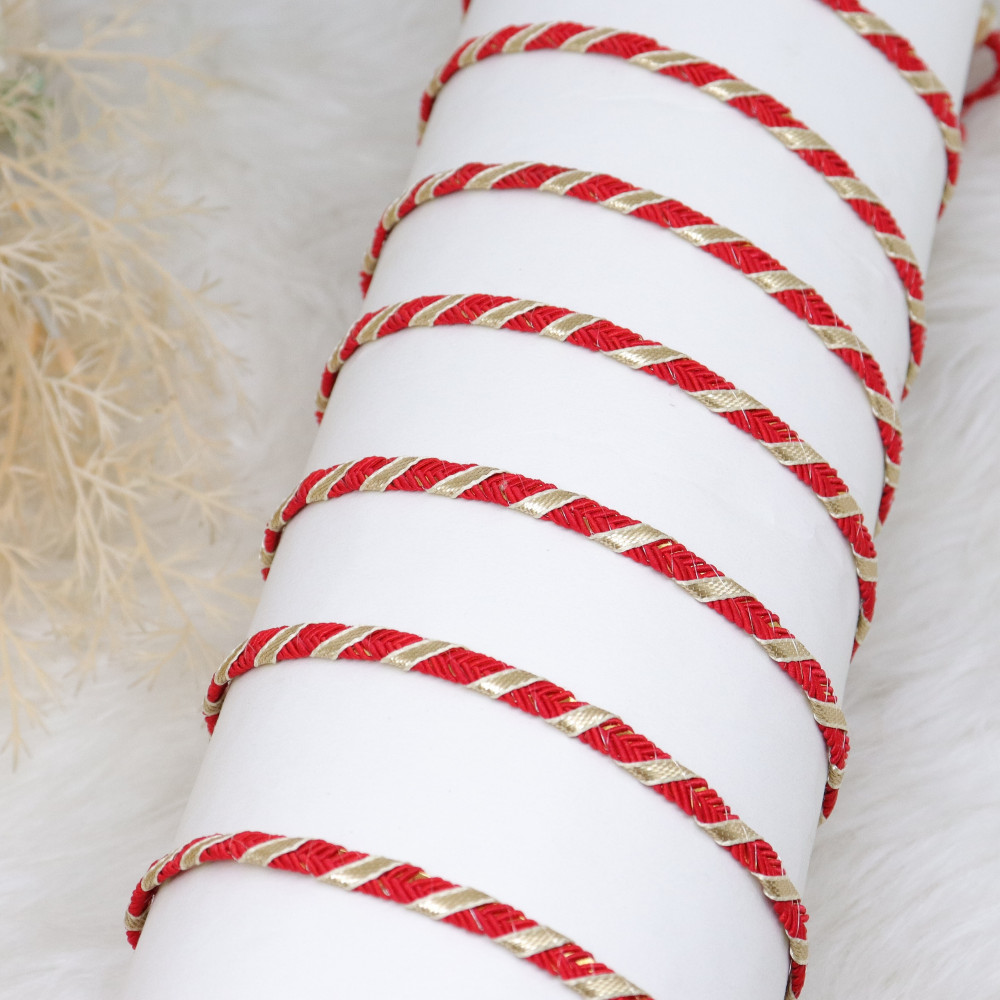 5mm Gota Embellish Red Braided Thread Piping Lace Trim