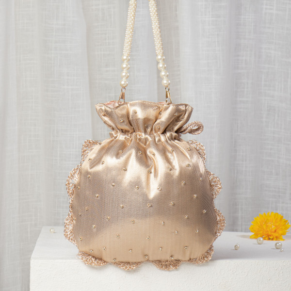 Antique Gold Tissue Zardosi Potli