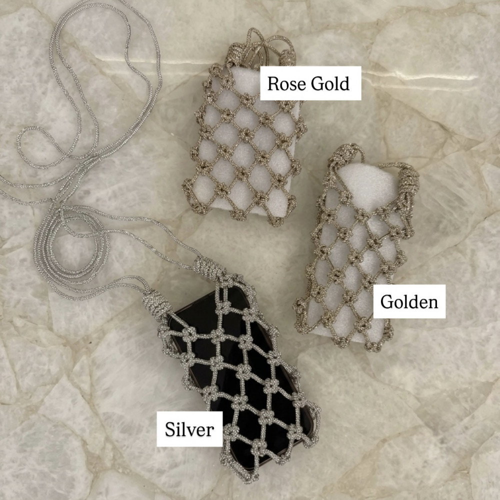 Image of Rhinestone Knotted Mobile Cover with Sling