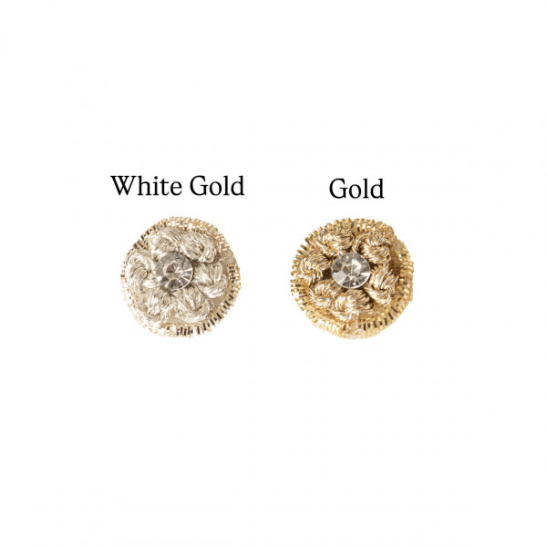 Handcrafted Bullion Knot Floral Motif (White Gold & Gold)