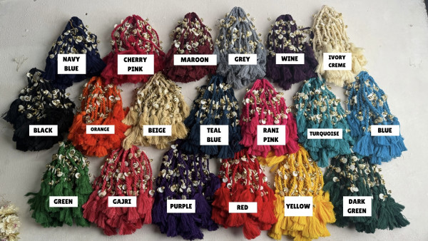 Festive Decorative Cotton Tassels – 19 Colours | Pack of 12