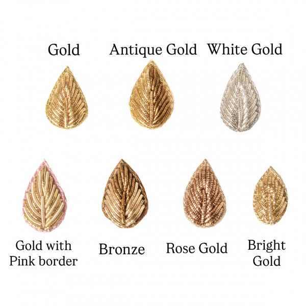 Zardozi Embroidered Leaf Motif