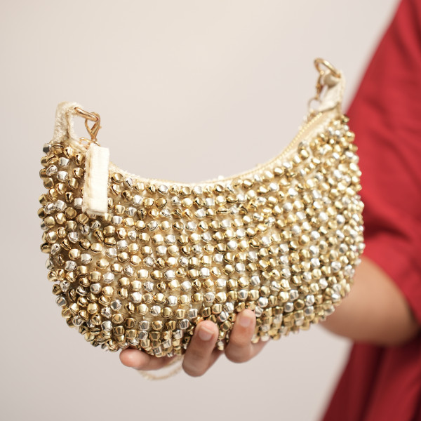 Dramatic Ghungroo Clutch Bag with Chain Handle