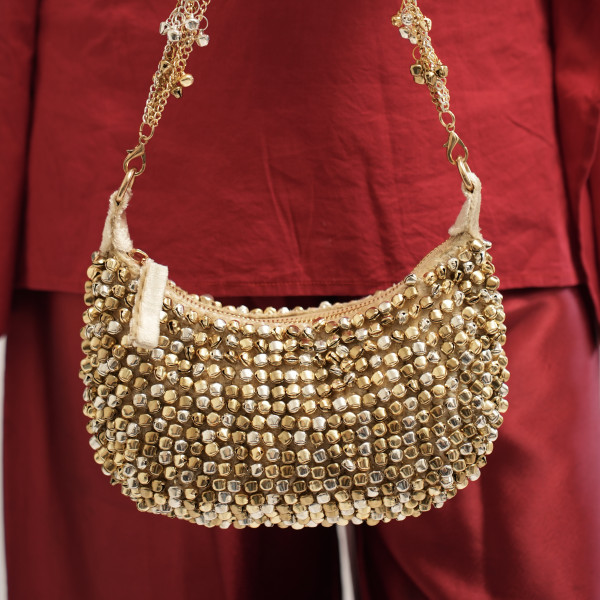 Dramatic Ghungroo Clutch Bag with Chain Handle