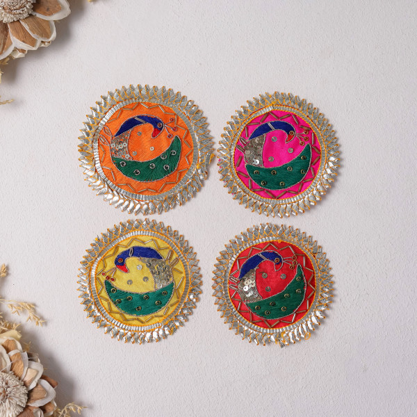 Pack of  10Pcs Traditional Gota Thread Work Applique Patches for Decoration & DIY Craft
