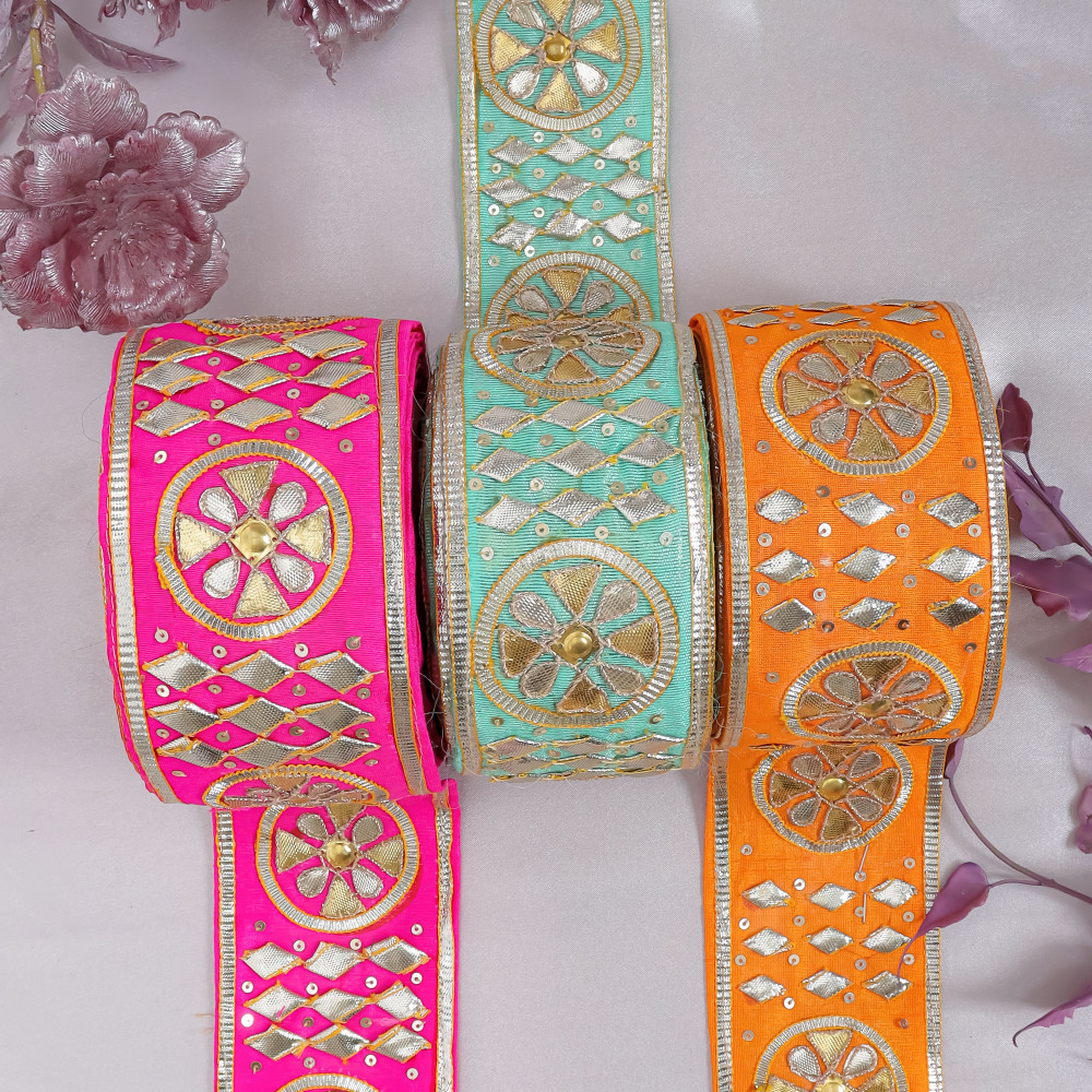 Image of Handmade Gota Patti Lace Trim for Saree, Lehengas, and Crafts