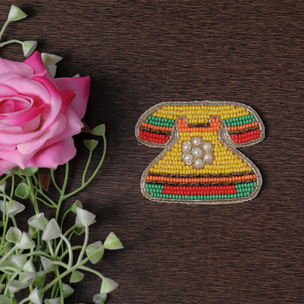 Pair of Retro Chic Beaded Telephone Applique Patch