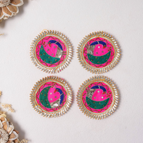 Pack of  10Pcs Traditional Gota Thread Work Applique Patches for Decoration & DIY Craft