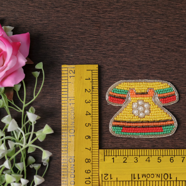 Pair of Retro Chic Beaded Telephone Applique Patch