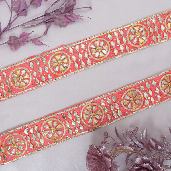 Handmade Gota Patti Lace Trim for Saree, Lehengas, and Crafts