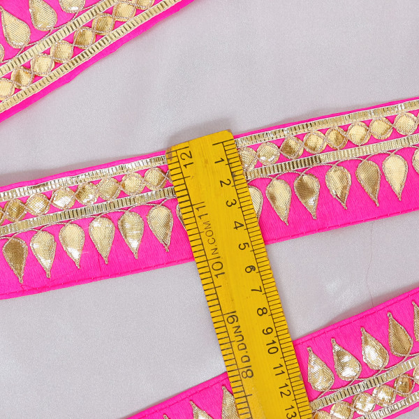 Tilak Gold Gota Work Lace Ribbon – Hand Embroidered Ethnic Trim for Sarees & Crafts
