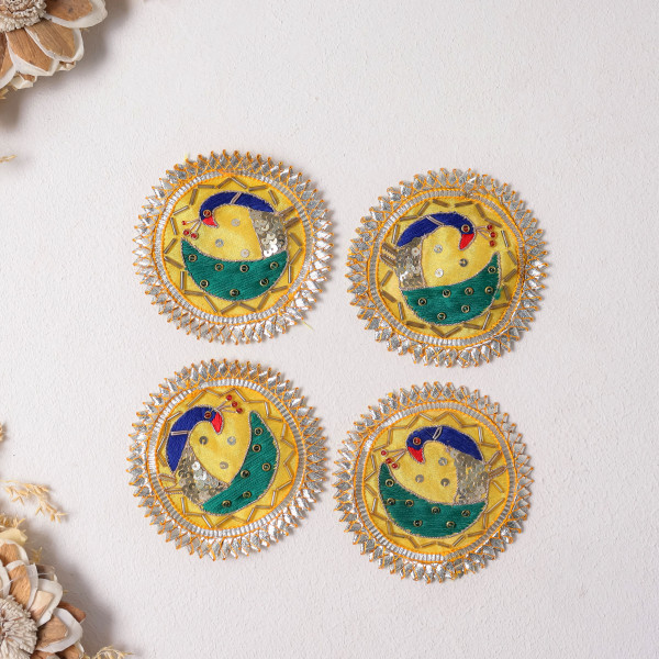 Pack of  10Pcs Traditional Gota Thread Work Applique Patches for Decoration & DIY Craft