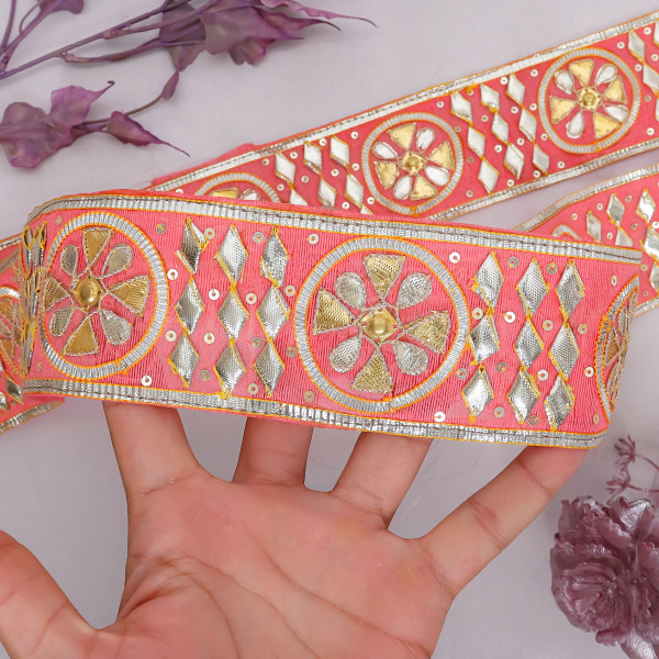 Handmade Gota Patti Lace Trim for Saree, Lehengas, and Crafts