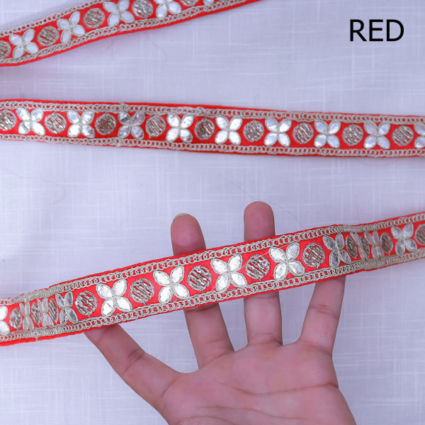 Elegant Gota Embroidery Fabric Trim | DIY Saree & Craft Lace 9mtr