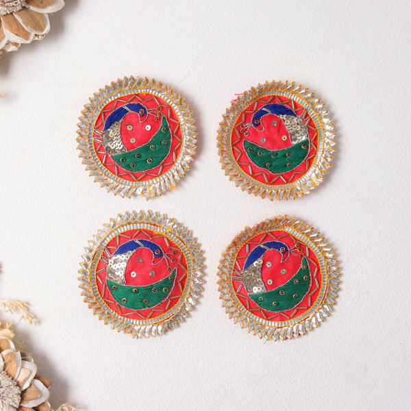 Pack of  10Pcs Traditional Gota Thread Work Applique Patches for Decoration & DIY Craft