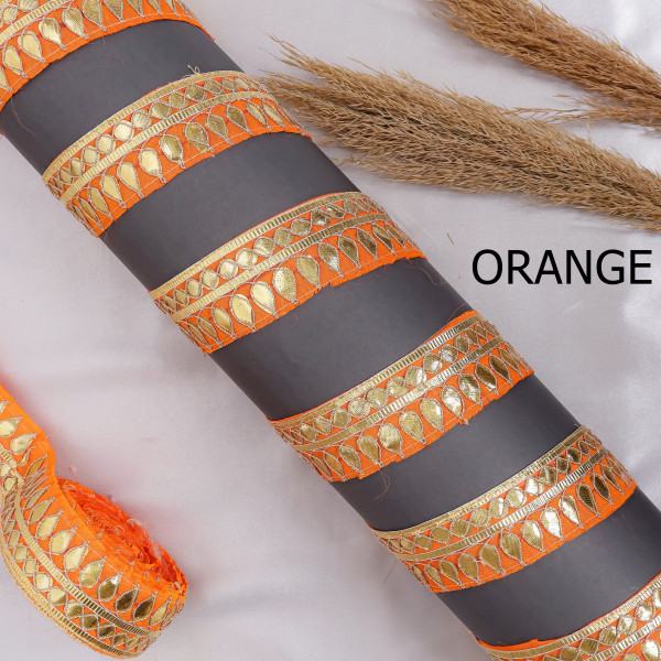 Tilak Gold Gota Work Lace Ribbon – Hand Embroidered Ethnic Trim for Sarees & Crafts