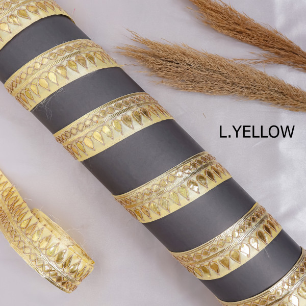 Tilak Gold Gota Work Lace Ribbon – Hand Embroidered Ethnic Trim for Sarees & Crafts