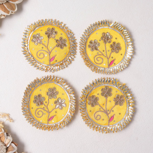 Pack Of 10Pcs Traditional Gota Patti Flower Patch | Artisan Floral Motif for Ethnic Outfits & DIY Designing