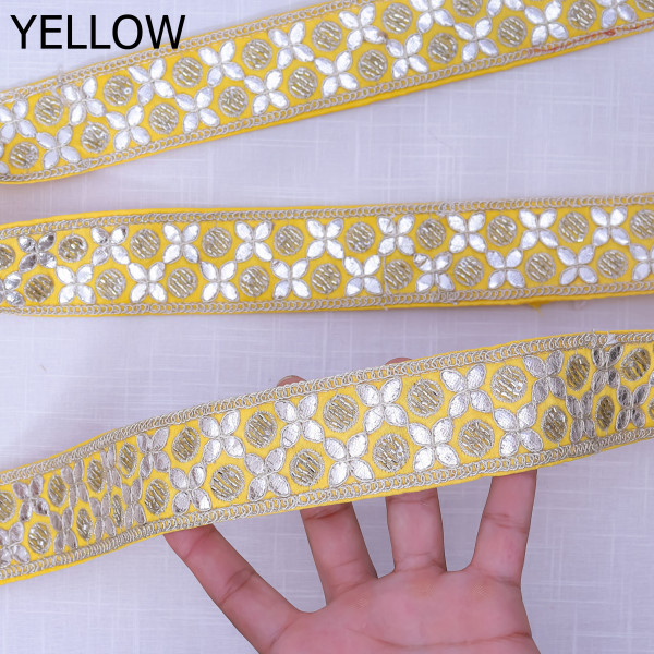 Premium Gota Patti Embroidery Lace Trim | Traditional Indian Ribbon Border for Sarees
