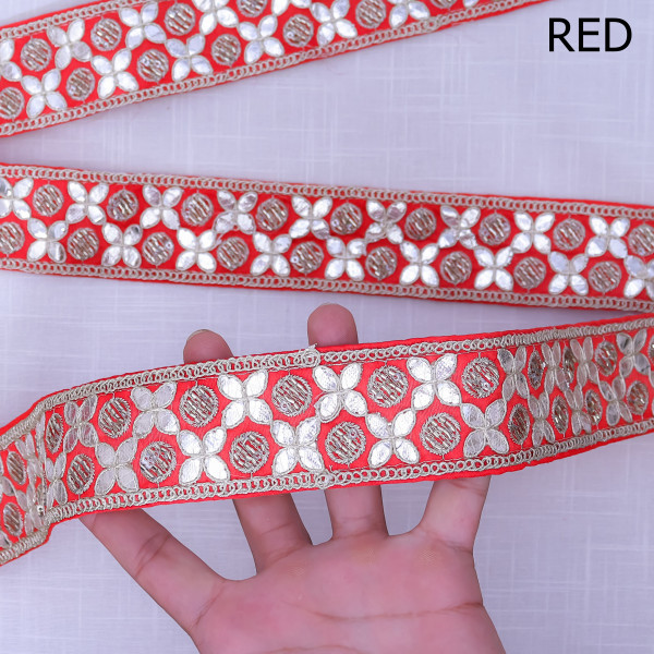 Premium Gota Patti Embroidery Lace Trim | Traditional Indian Ribbon Border for Sarees