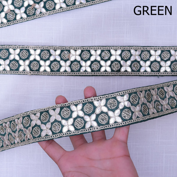 Premium Gota Patti Embroidery Lace Trim | Traditional Indian Ribbon Border for Sarees