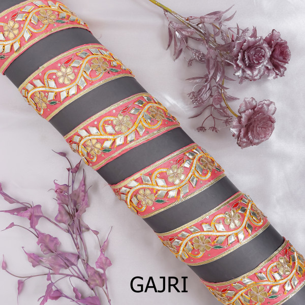 Ethnic Gota Patti Lace Border – Metallic Gold Floral Trim for Saree & Craft DIY