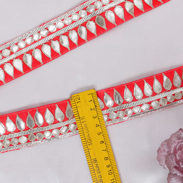 Tilak Water Gold Gota Work Lace Ribbon – Hand Embroidered Ethnic Trim for Sarees & Crafts