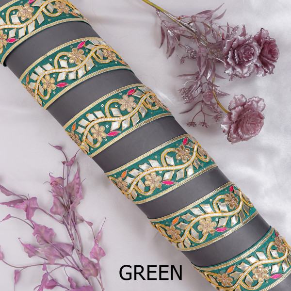 Ethnic Gota Patti Lace Border – Metallic Gold Floral Trim for Saree & Craft DIY