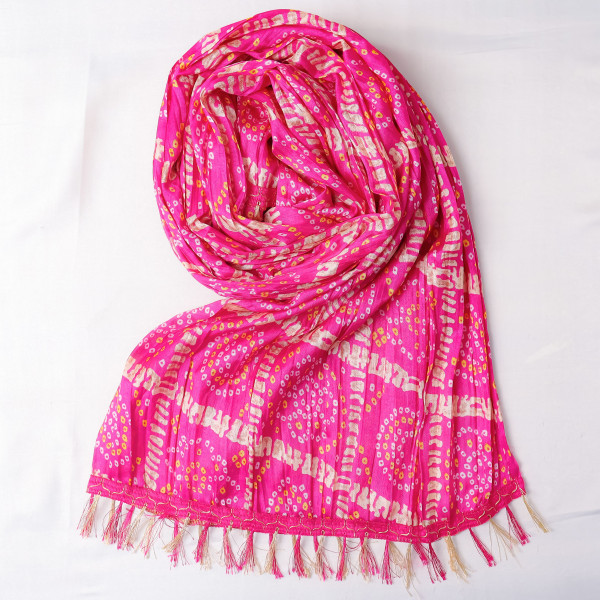Bandhani Print Rani Chinnon Dupatta
