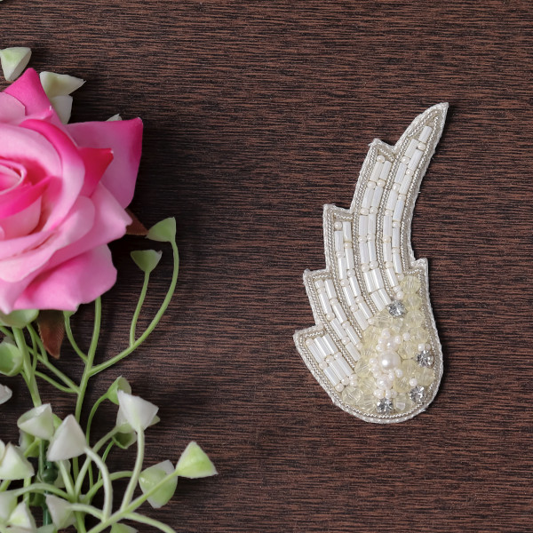Pair of Elegant Floral Wing Motif for Dresses & Crafts