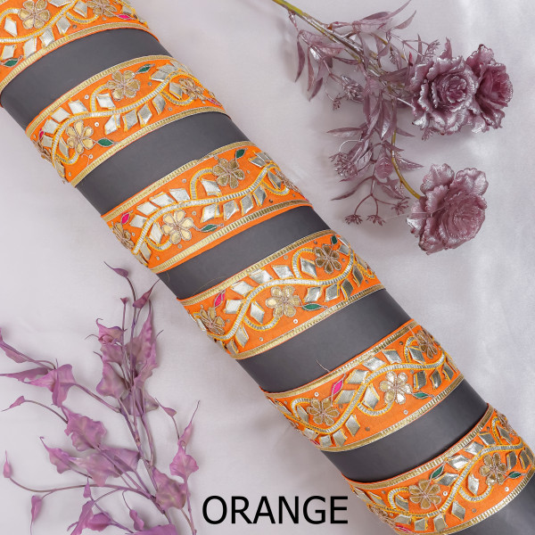 Ethnic Gota Patti Lace Border – Metallic Gold Floral Trim for Saree & Craft DIY