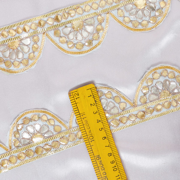 Gold Gota Patti Cutwork Lace Trim – Indian Saree Border & Crafting Ribbon