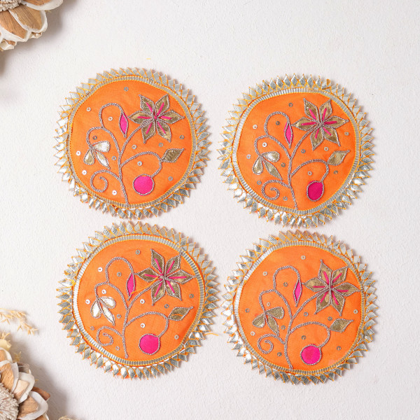 Pack of 10pcs Handcrafted Gota Patti Flower Applique