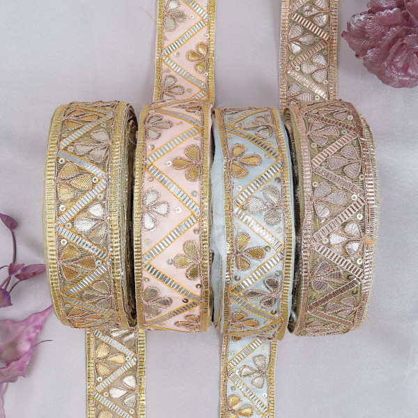 Gota Patti Zig-Zag Lace Trim – Festive DIY Craft & Saree Border