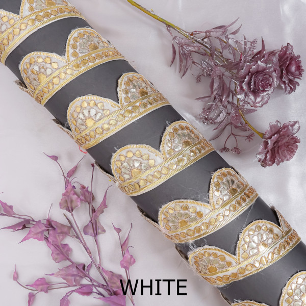 Gold Gota Patti Cutwork Lace Trim – Indian Saree Border & Crafting Ribbon