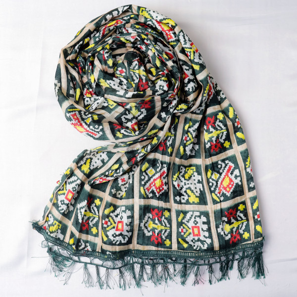Patola Print Black Chinnon Dupatta