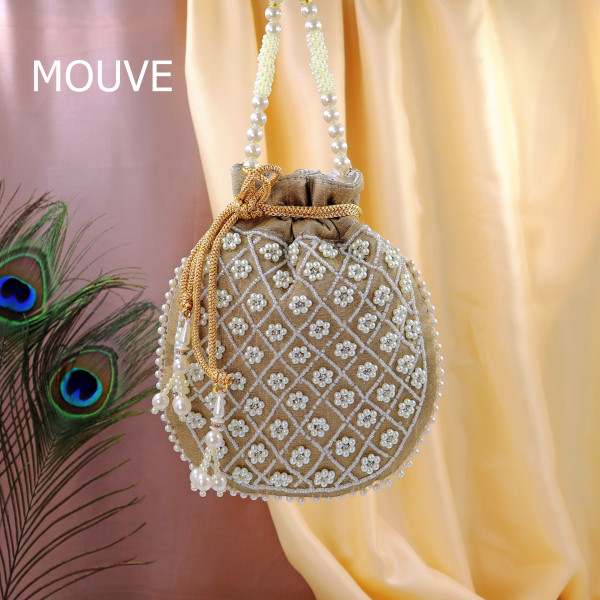 Pack Of 10pc Luxury Beaded Embroidery Potli Bag | Handcrafted Wedding & Festive Wristlet
