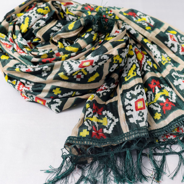 Patola Print Black Chinnon Dupatta