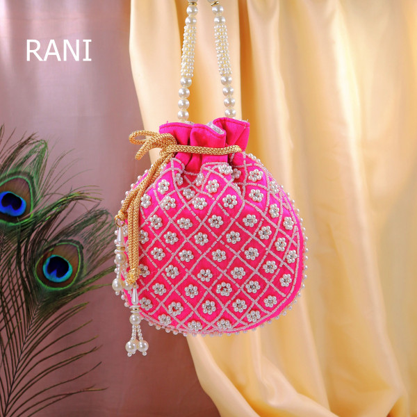 Pack Of 10pc Luxury Beaded Embroidery Potli Bag | Handcrafted Wedding & Festive Wristlet