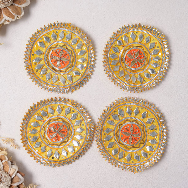 Pack of 10pcs Vibrant Handcrafted Gota Patti Applique Patches for Festive Wear & DIY Crafts