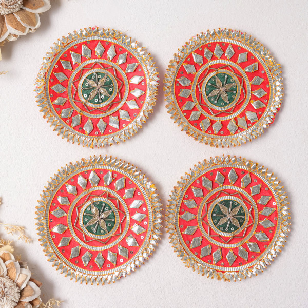 Pack of 10pcs Vibrant Handcrafted Gota Patti Applique Patches for Festive Wear & DIY Crafts